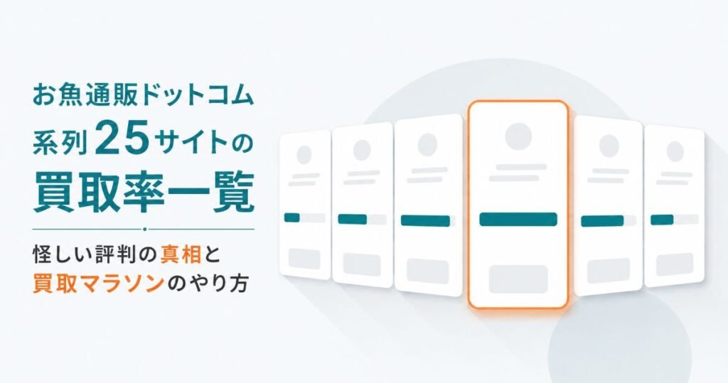 お魚通販ドットコム系列25サイトの買取率一覧｜怪しい評判の真相と買取マラソンのやり方
